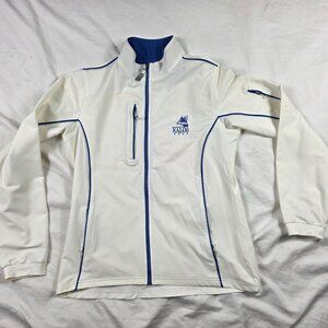 Peter Millar Element Wind Womens Small White Blue Sweater Kalos Golf Outerwear